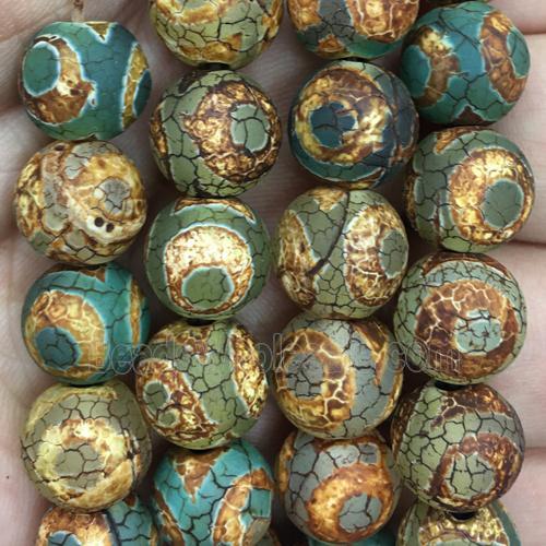 round Tibetan Agate Beads, eye