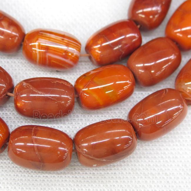 orange Agate barrel beads