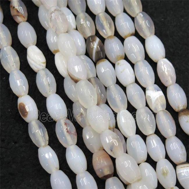heihua Agate beads, faceted barrel
