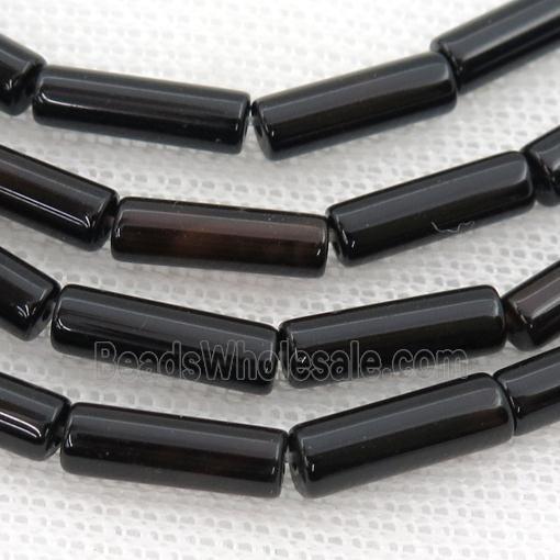 black onyx agate tube beads