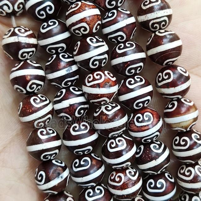 round Tibetan Agate Beads