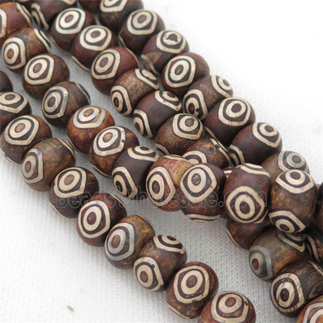 Tibetan Agate Beads, rondelle, eye