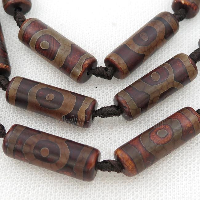 Tibetan Agate tube beads, eye