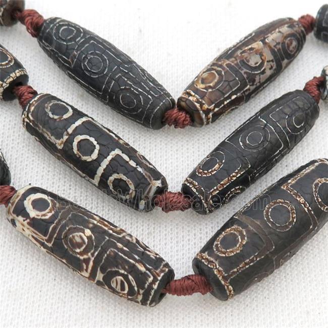 Tibetan Agate rice beads, eye