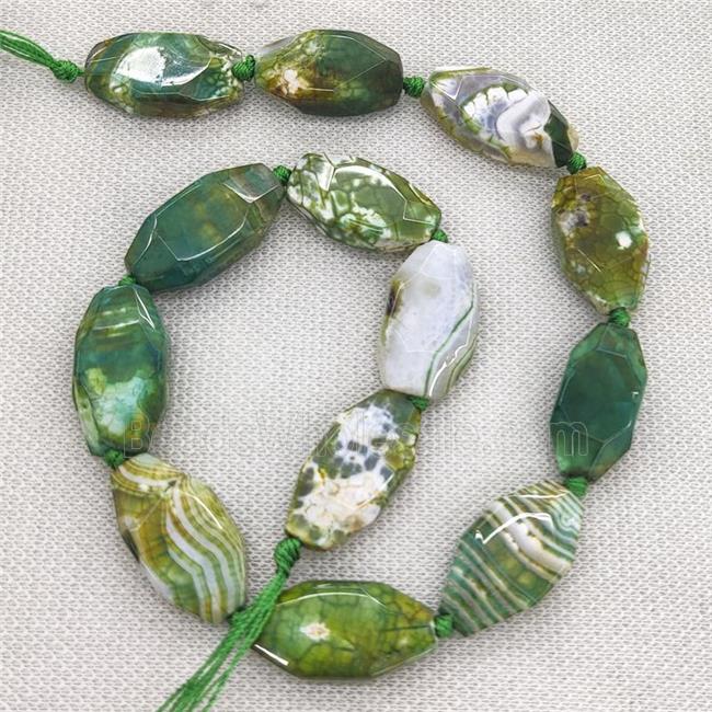 green Veins Agate Beads, freeform