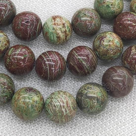 green Striped Jasper Beads, round