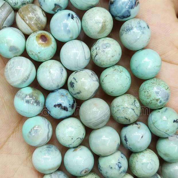 Turq Agate Beads Smooth Round