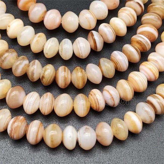 Striped Agate Beads Smooth Rondelle Natural Color