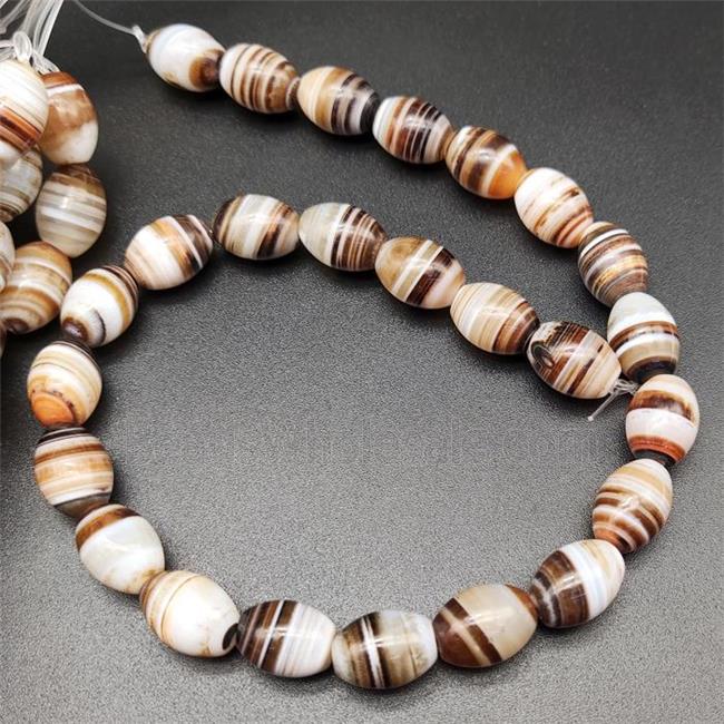 Coffee Striped Agate Barrel Beads Natural Color