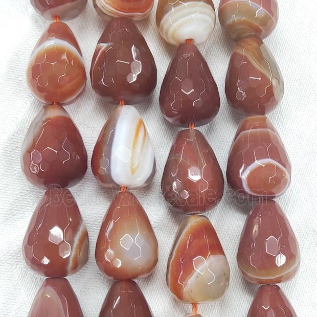 Natural Red Carnelian Teardrop Beads Faceted