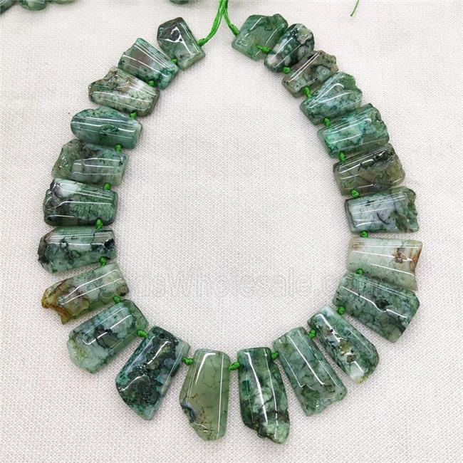 Green Cherry Sakura Agate Beads Freeform Graduated Topdrilled Dye