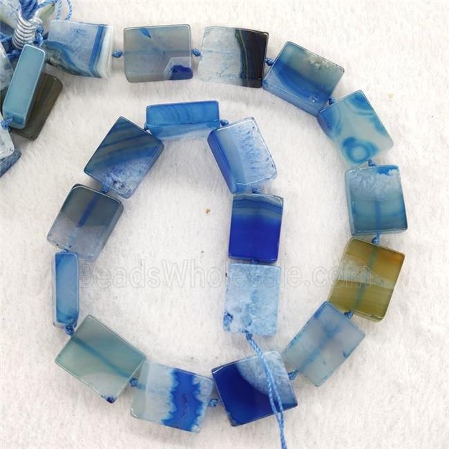 Blue Agate Rectangle Beads Dye