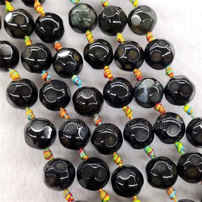 Natural Agate Round Beads Faceted Dye