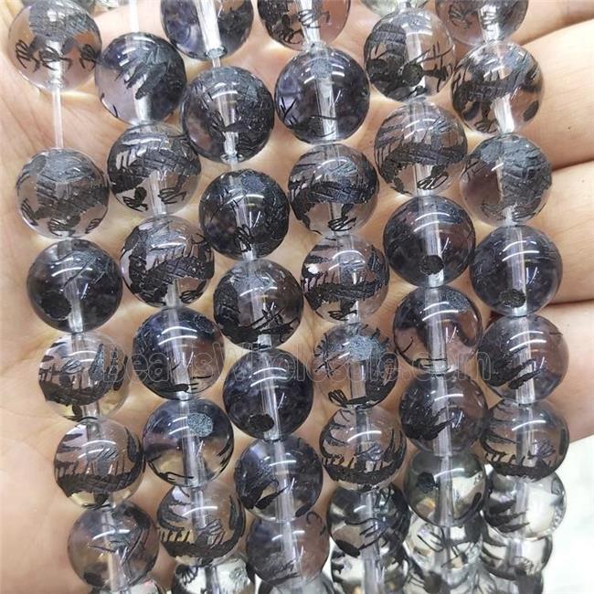 Natural Clear Quartz Beads Round Carved