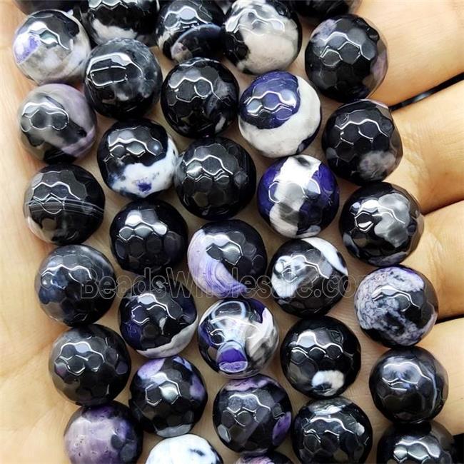 Fire Agate Beads Faceted Round Dye