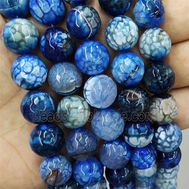 Blue Veins Agate Beads Dye Faceted Round