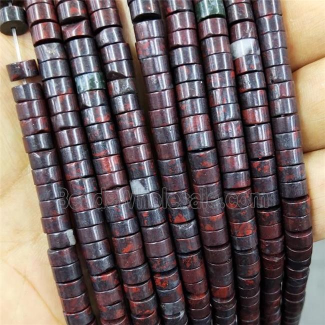 Natural Poppy Jasper Heishi Beads