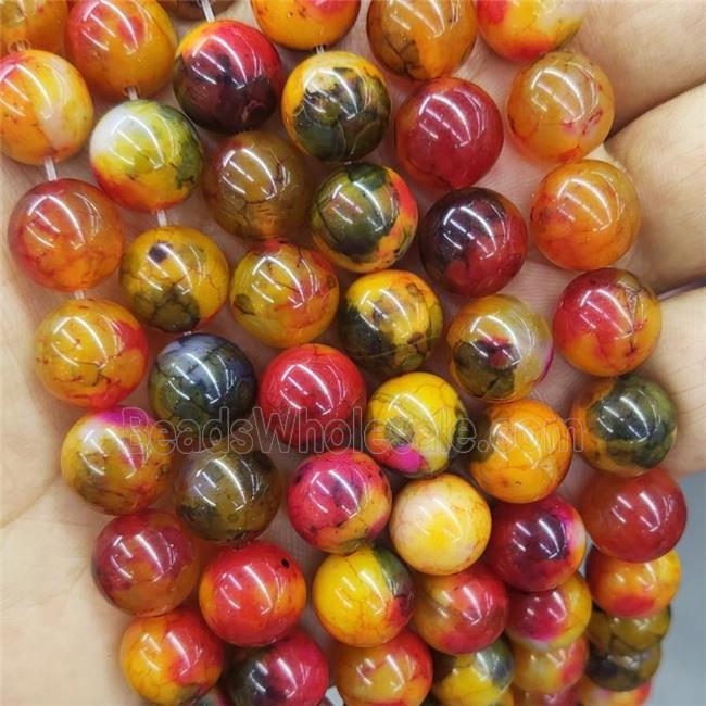 Natural Agate Beads Dye Smooth Round