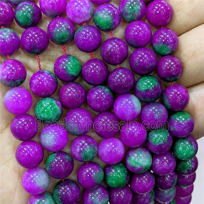 Hotpink Jade Beads Smooth Round Dye