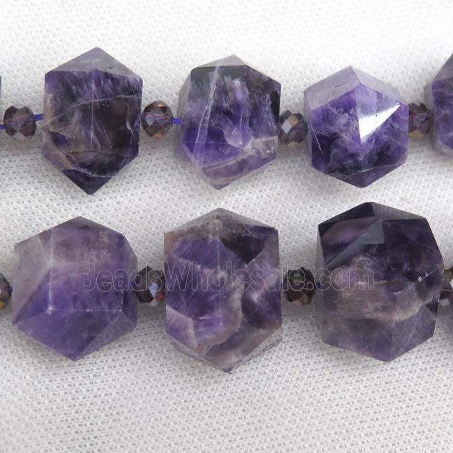 purple Dogteeth Amethyst bullet beads