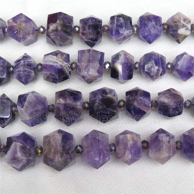 purple Dogteeth Amethyst bullet beads