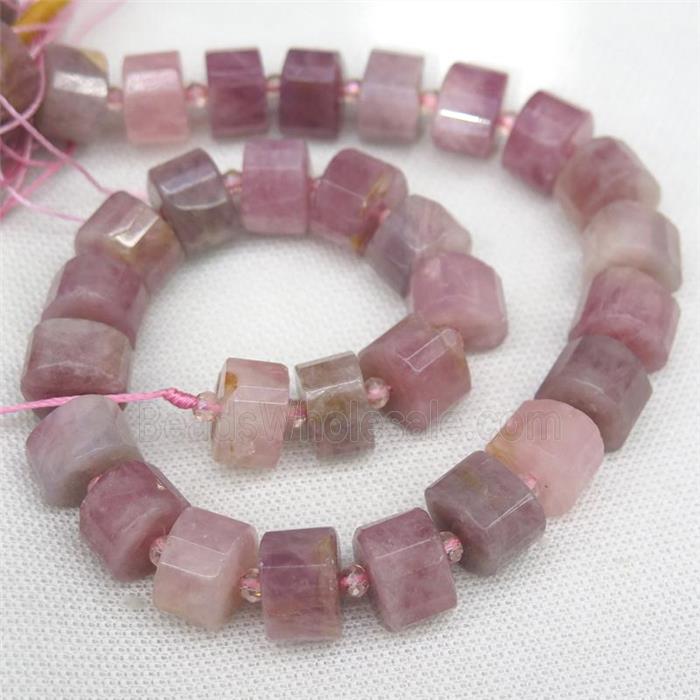 Madagascar Rose Quartz triangle beads, faceted