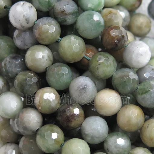 natural Sinkiang Jadeite Beads, green, round