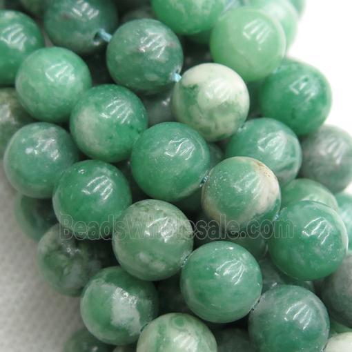 green Jadeite Beads, round