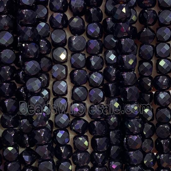 black Onyx Agate Beads, faceted cube