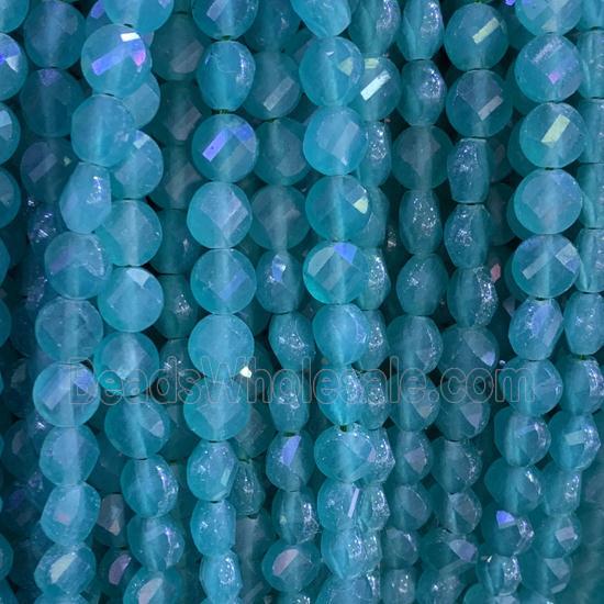 green Amazonite Beads, faceted circle