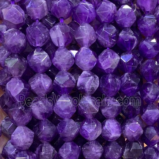 purple Amethyst Beads, star-cutting