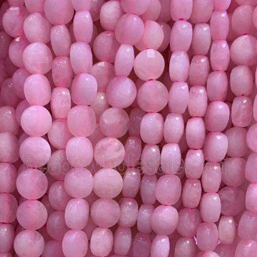 Madagascar Rose Quartz Beads, faceted circle