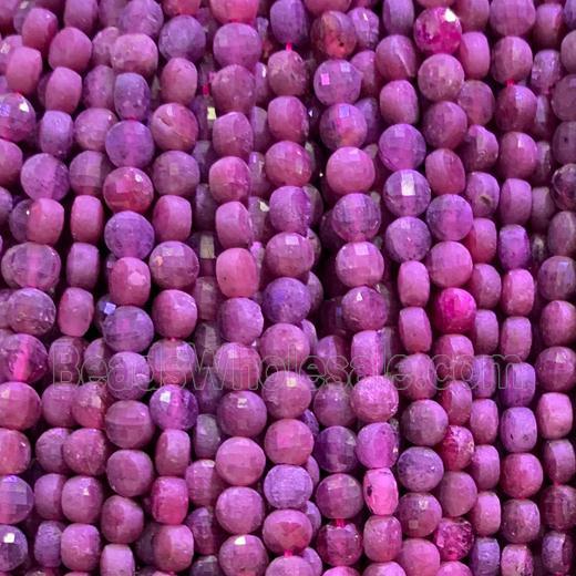 natural Ruby Beads, faceted circle