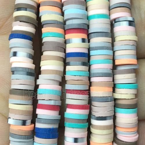 Fimo Polymer Clay Beads, heishi, mixed color