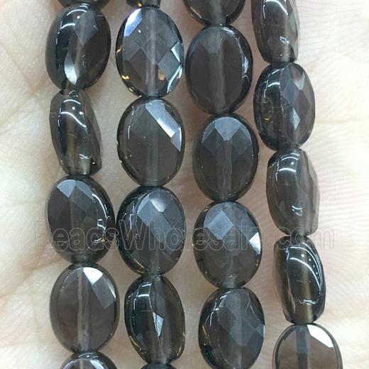 Smoky Quartz Beads, faceted oval