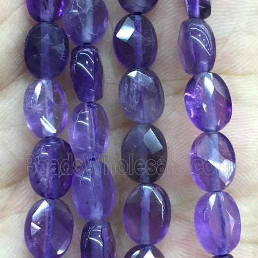 purple Amethyst Beads, faceted oval