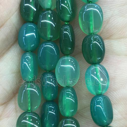 natural green Agate oval beads