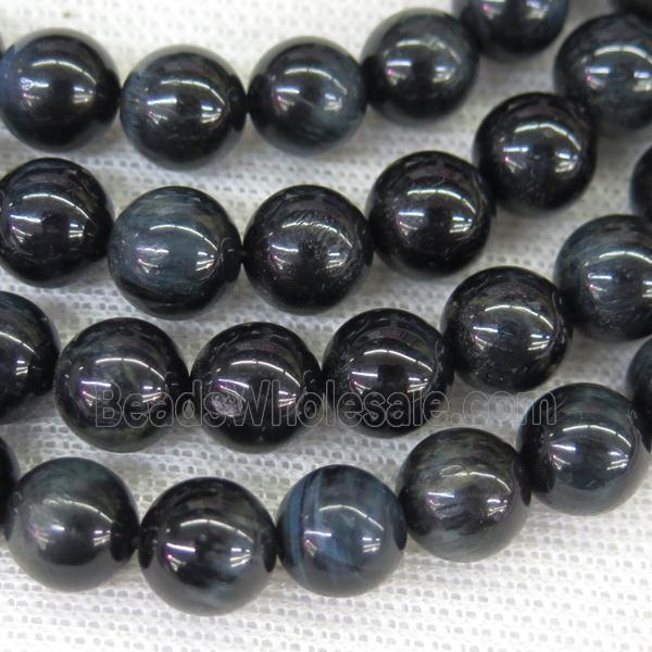 round Tiger eye stone beads, inkgray
