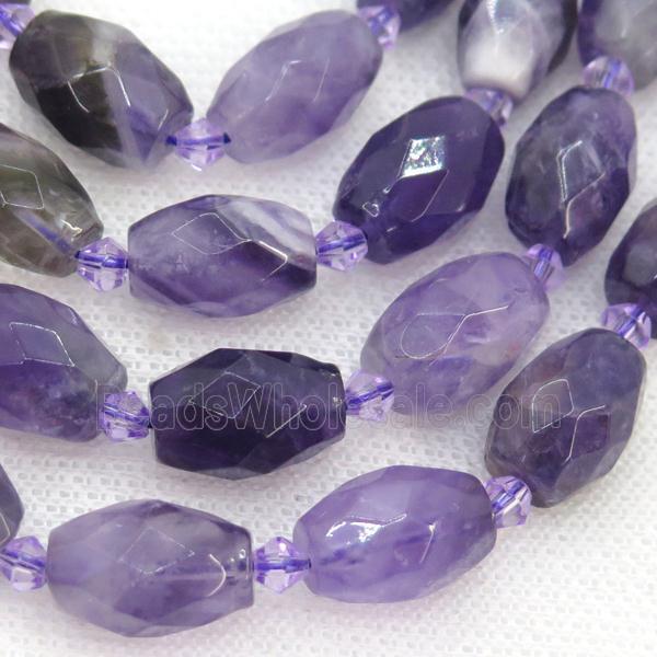 purple Amethyst Beads, faceted rice
