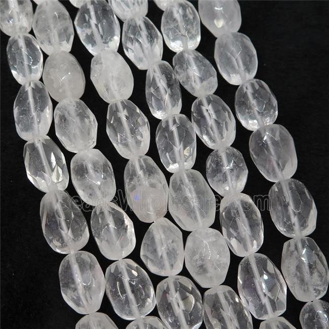 Clear Quartz Beads, faceted freeform