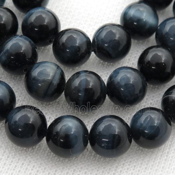 inkblue Tiger eye stone beads, round
