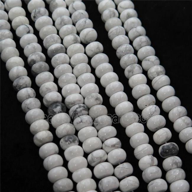 white Howlite Turquoise Beads, rondelle