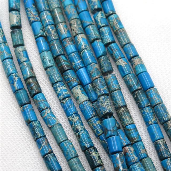 blue Imperial Jasper tube beads