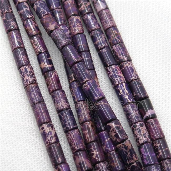 purple Imperial Jasper tube beads