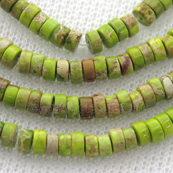 olive Imperial Jasper heishi beads