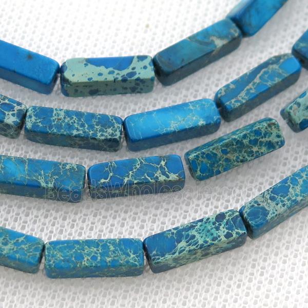 blue Imperial Jasper cuboid beads