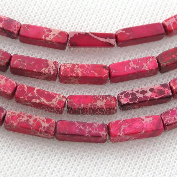 red Imperial Jasper cuboid beads