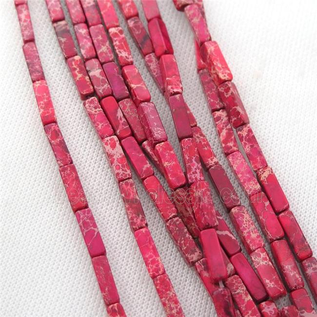 red Imperial Jasper cuboid beads