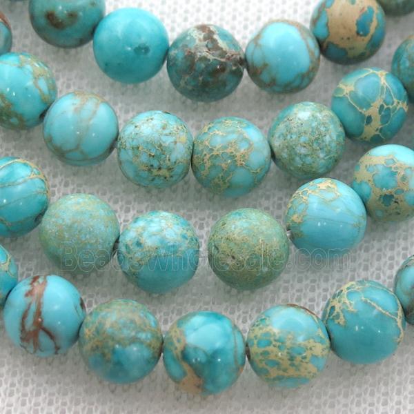 aqua Imperial Jasper beads, round