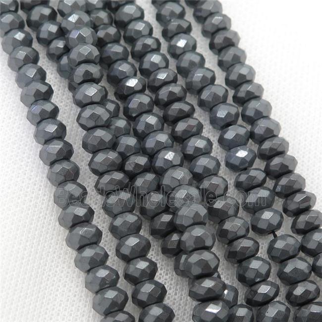 iron Pyrite beads, faceted rondelle